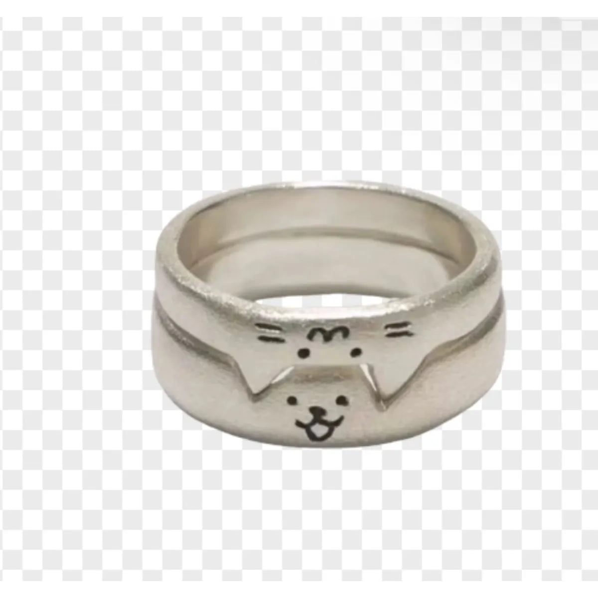 1pcs Cute Cat Dog Animal Couple Ring for Women Men 2025 New Fashion Statement Lover Rings Valentine's Day Party Jewelry Gifts Qme