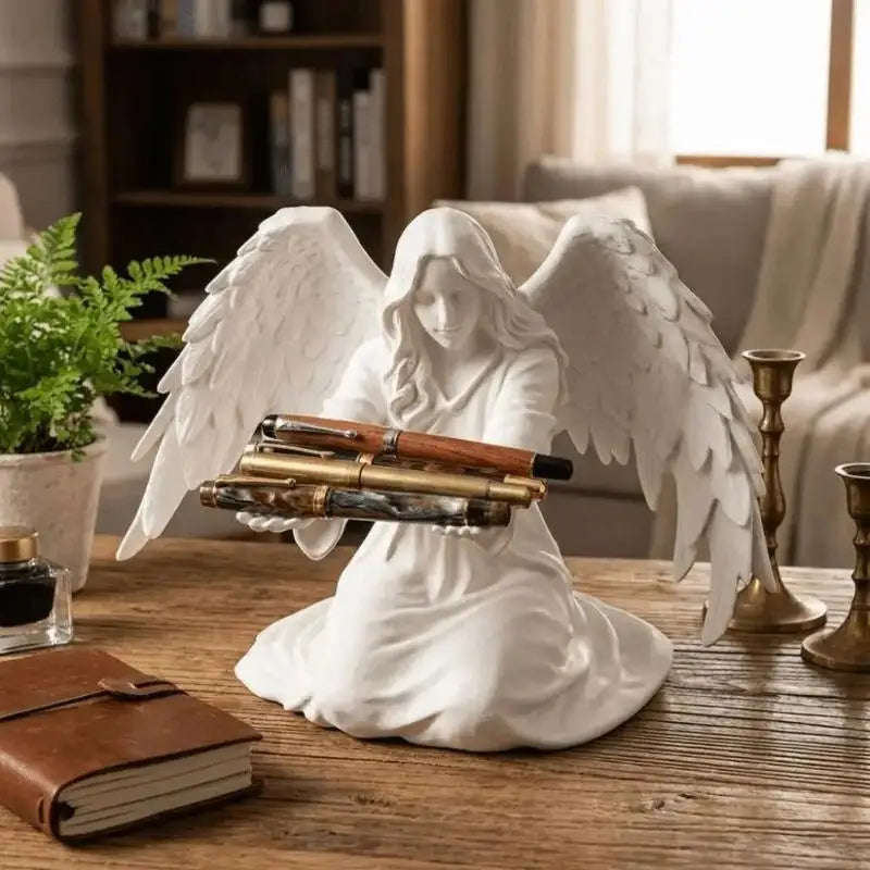 3D Printed Plastic Angel Pen Stand Desktop Organiser Rack Holder Qme