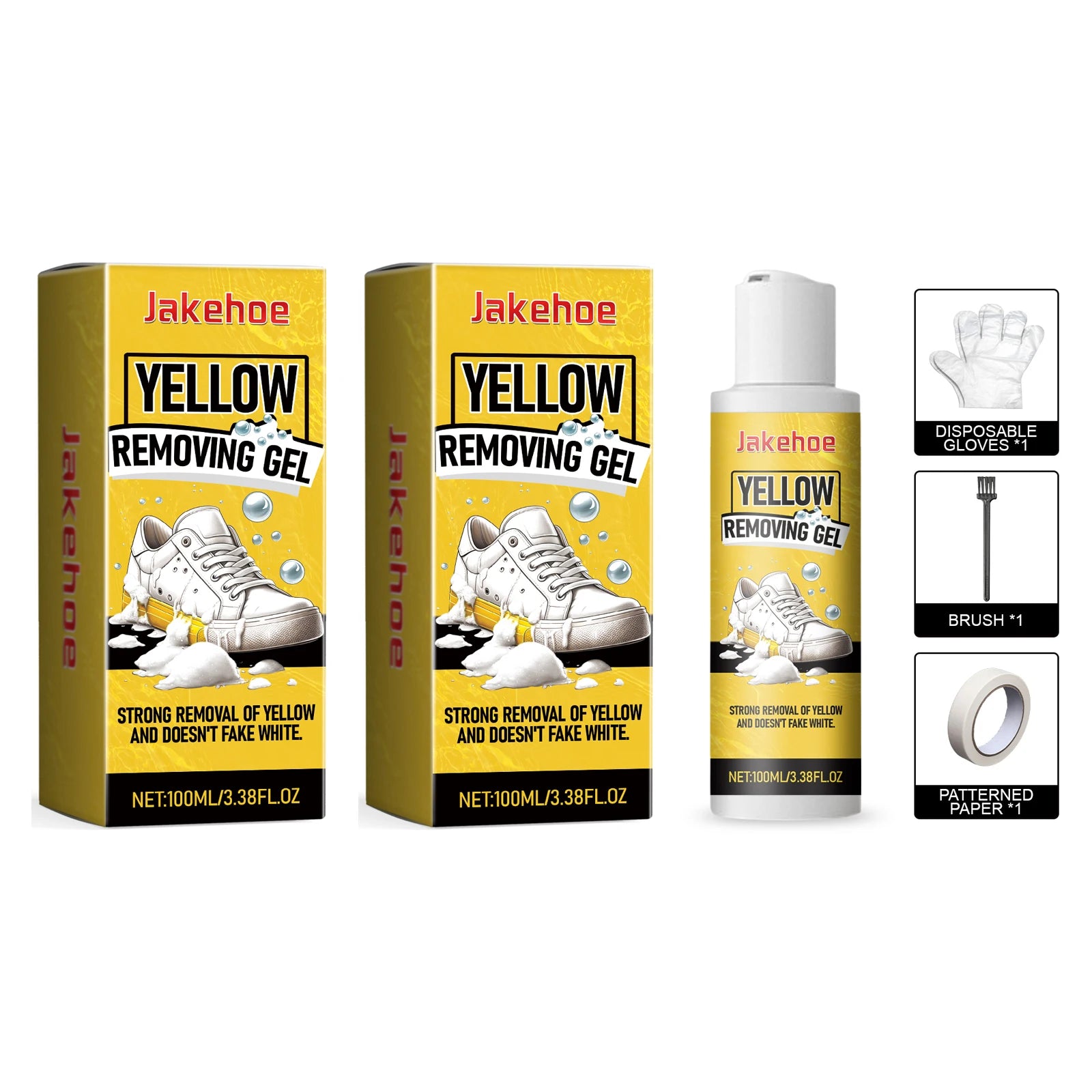 White Shoe Cleaning Gel Effectively Removing Stubborn Stains Preventing Shoes Yellowing Eliminate Odors Shoe Yellow Removing Gel Qme 2 x 100ml Boxed