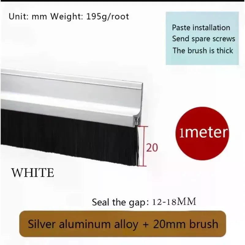 Door Bottom Seal Brush Door Seal Dust Proof Anti- Safe PVC Sealing Strip Self-Adhesive Filling Sealing Strips Qme