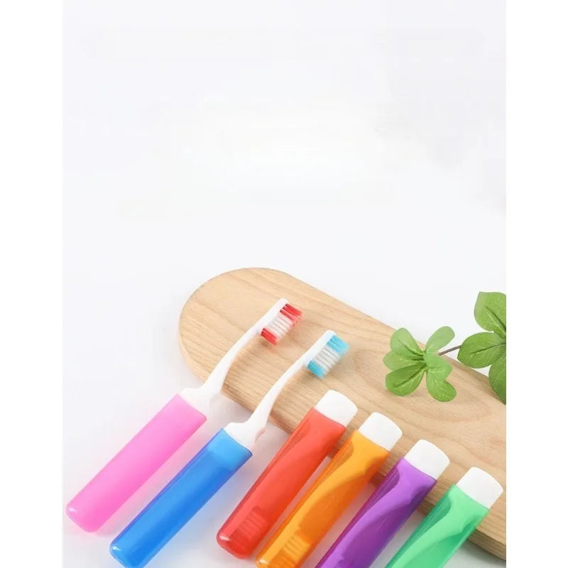 10pcs Hygiene Oral Portable Disposable Foldable Travel Camping Toothbrush Hiking Tooth Brush Tooth Cleaning Tools Qme
