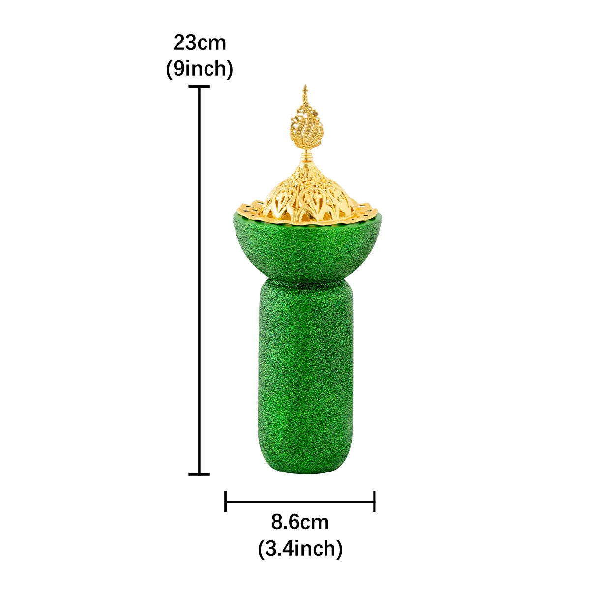 Middle Eastern Resin Incense Holder Glitter-handled Tower Burner Qme green