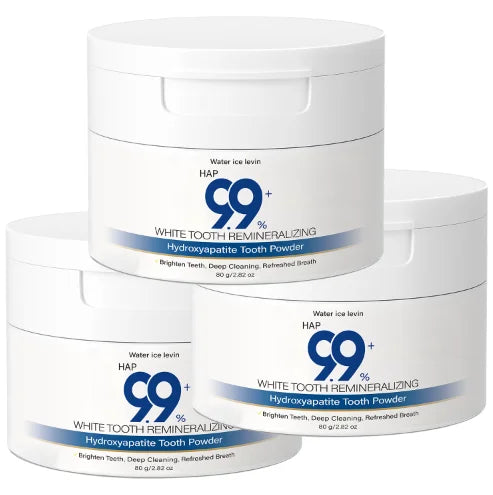 99% HAP Hydroxyapatite Tooth Powder, Remineralizing & Deep Cleaning with Charcoal, Hyaluronic Acid & Collagen for Bright Teeth Qme Blue