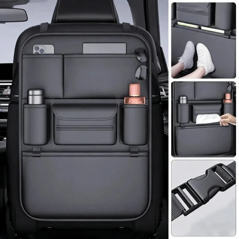 6-Pocket Car Seat Organizer Waterproof Backseat Storage Bag Cup Qme