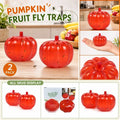 2PCS Pumpkin Shaped Effective Fly Trap Pest Insect Catcher Boxes Kitchen Reusable Multifunction Mosquitoes Pest Control Tools Qme as shown