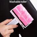 Green Manual Pet Hair Removers - Washable Reusable Sticky Rollers, Brushes & Lids - Heavy-Duty Plastic Handle - Turquoise Qme Pink