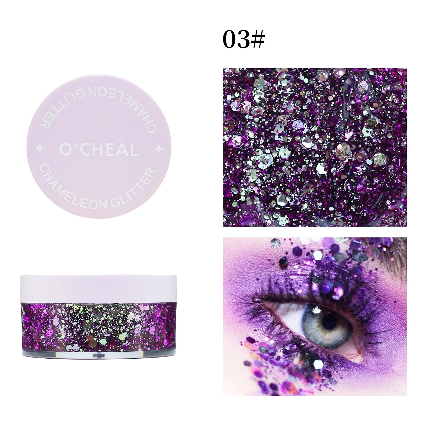 Chameleon Glitter Powder Long-lasting Waterproof Shiny Suitable Hair Qme 03