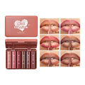 QIBEST Tapered Gradient Lip Liner Lipstick Sets Matte Nude Brown Red Lipstick Waterproof Contouring Tint Lipliner Lasting Makeup Qme Lip Makeup Sets