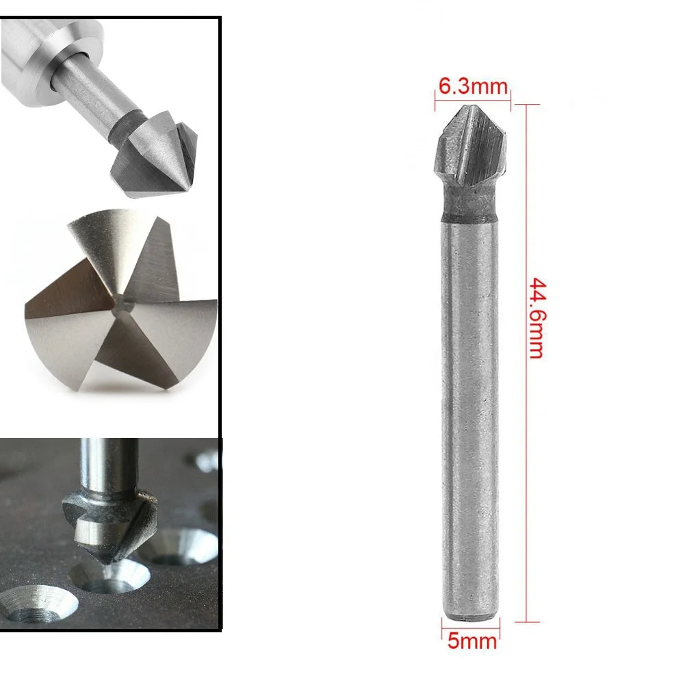 1 3 Flute Countersink Drill Bit 90 Degree Chamfering Tools Chamfer Qme 6.3mm