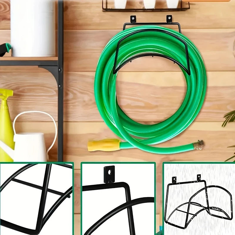 ^Garden Wall-Mounted Water Pipe And Hose Storage Rack Metal Hose Bracket Fixed Installation Carbon Steel Water Pipe Rack Qme