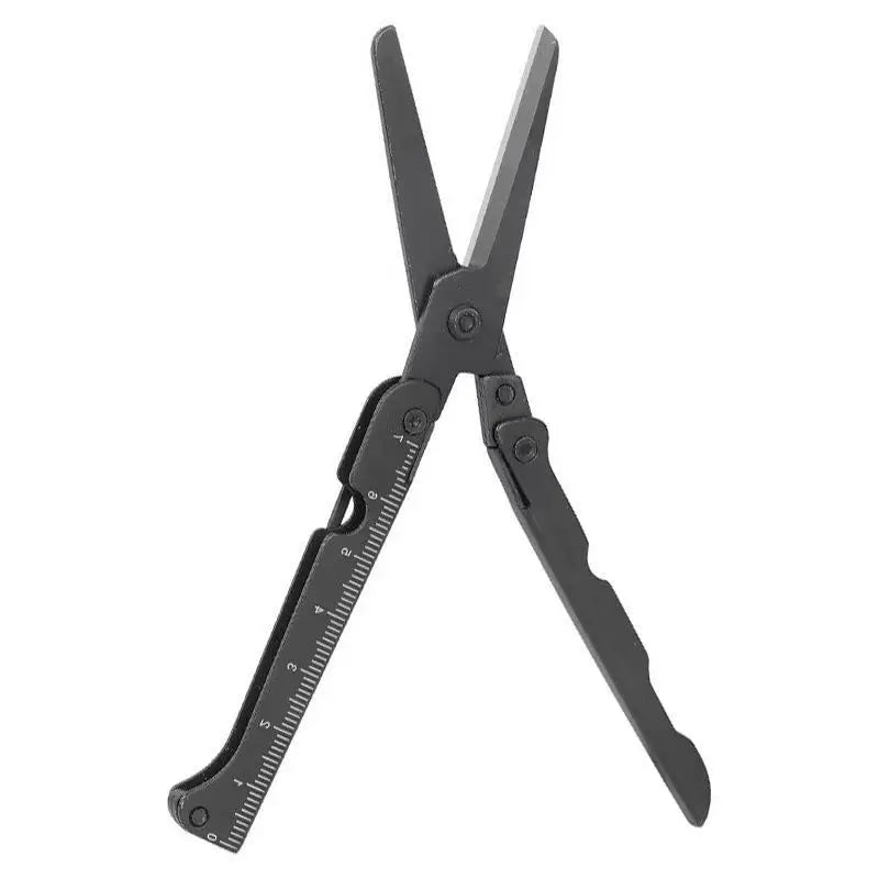 Outdoor Portable Folding Stainless Steel Multifunctional Scissors Qme Black