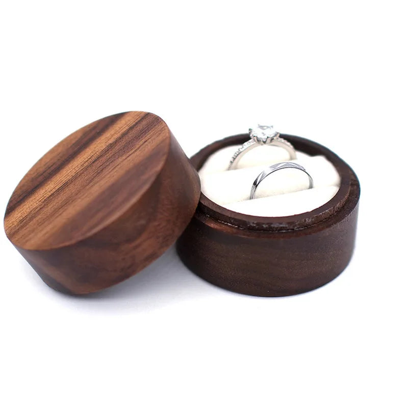 Hot Sale Solid Wood Jewelry Organizer (Black Walnut) - Jewelry Display for Earrings Couples Rings Jewelry Case Valentine Gift Qme