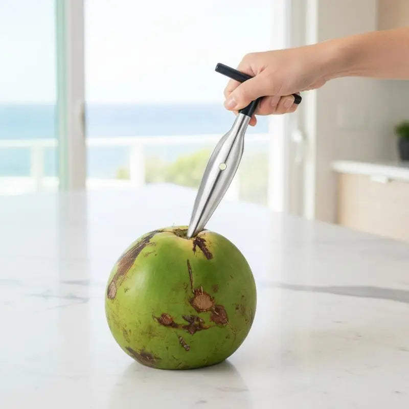 Stainless Steel Coconut Opener Tool T Shaped Puncher Coconuts Easy Qme