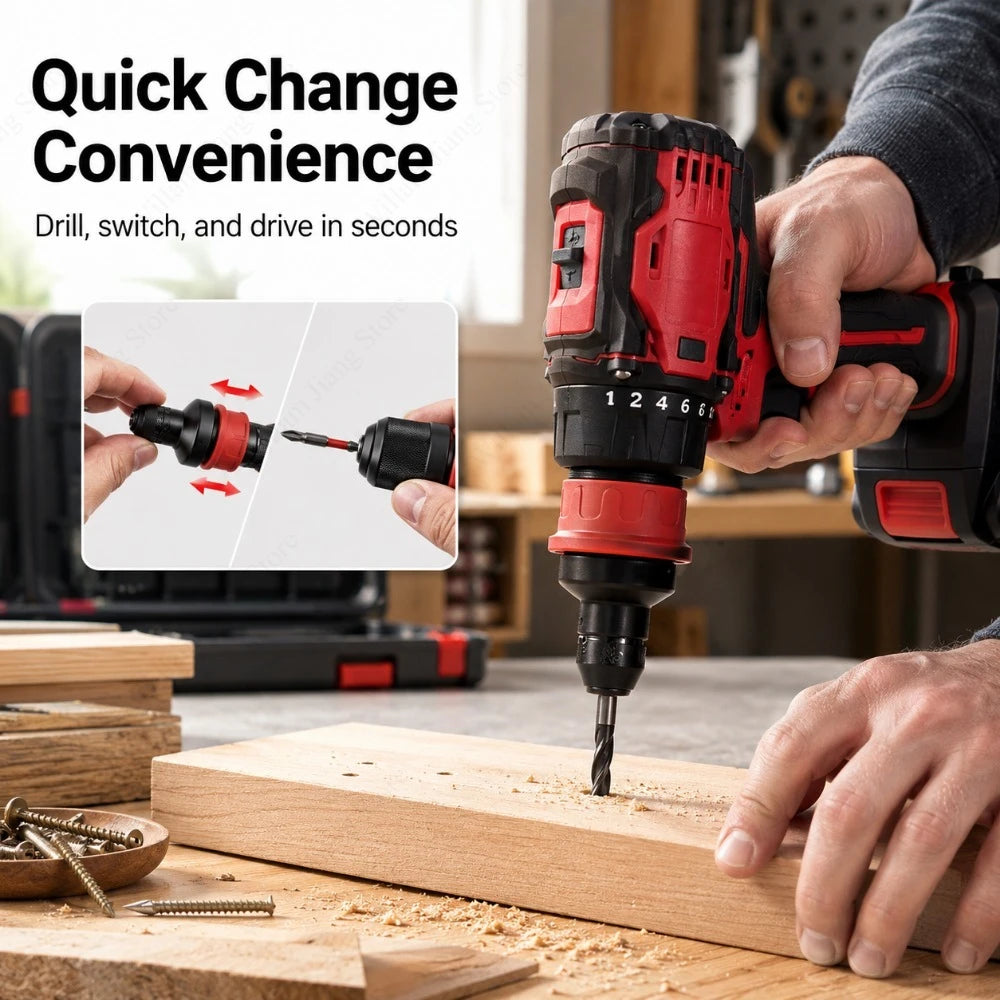 Quick Release Drill Chuck Hex Bit Adapter 6.35mm Connector Matches Standard Bits for Various Corded Cordless Power Drills Qme