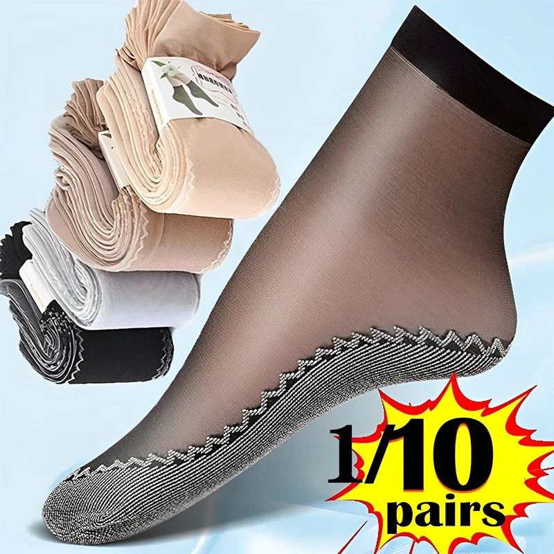 1 10 Pairs Women Socks Soft Woman Summer Ultrathin Breathable Sock Qme