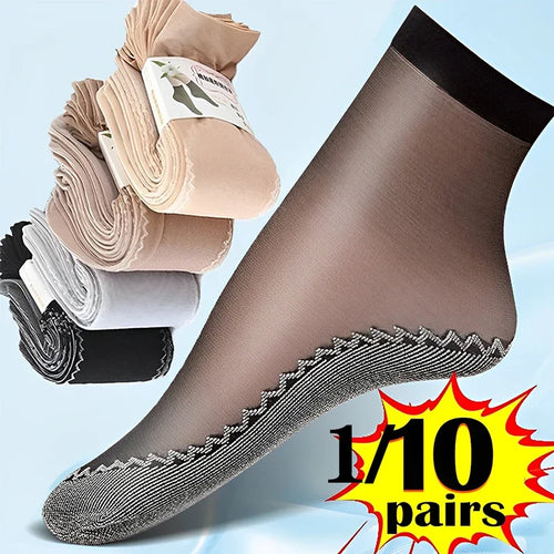 1 10 Pairs Women Socks Soft Woman Summer Ultrathin Breathable Sock Qme