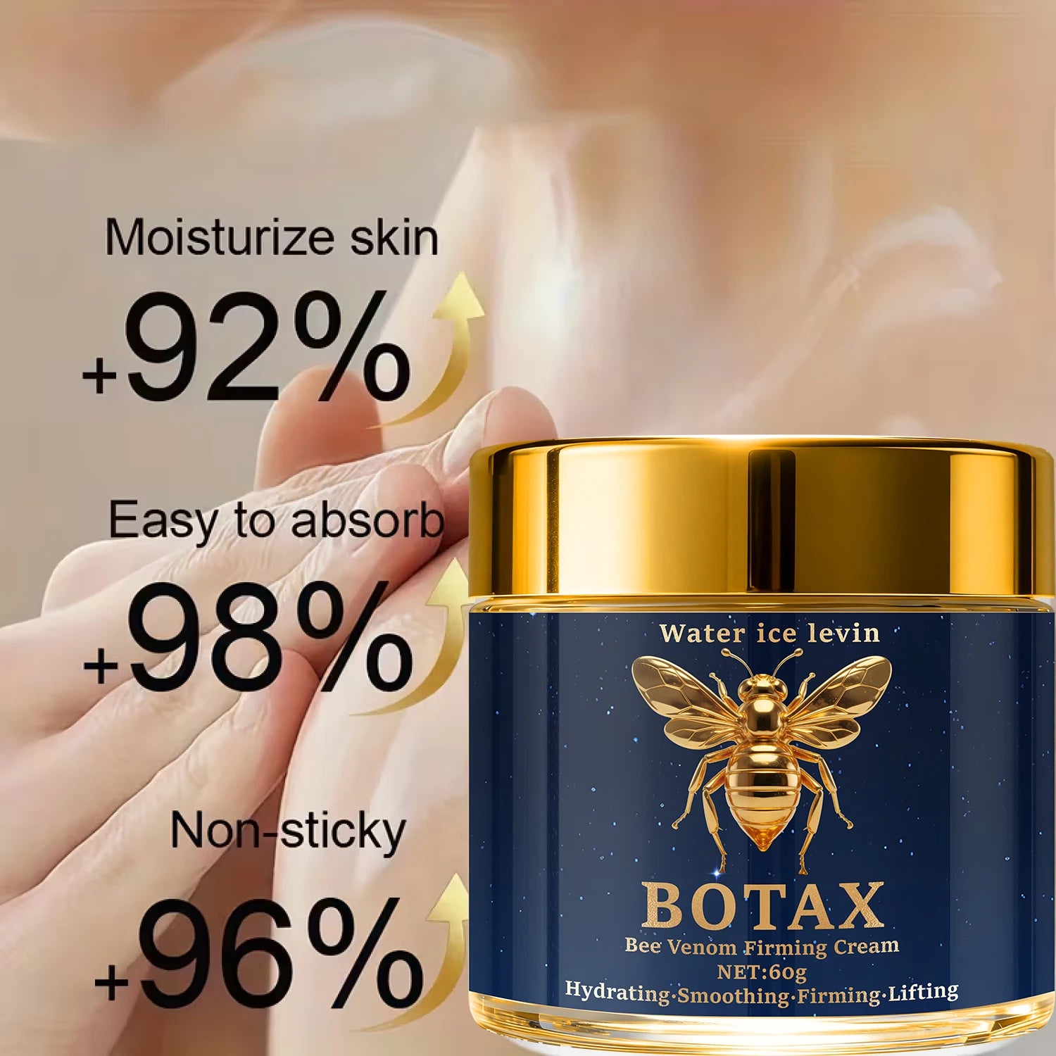 BOTAX Bee Venom Firming Cream with Hyaluronic Acid & Retinol for Hydrating & Lifting, All Skin Types, Day & Night Use Qme