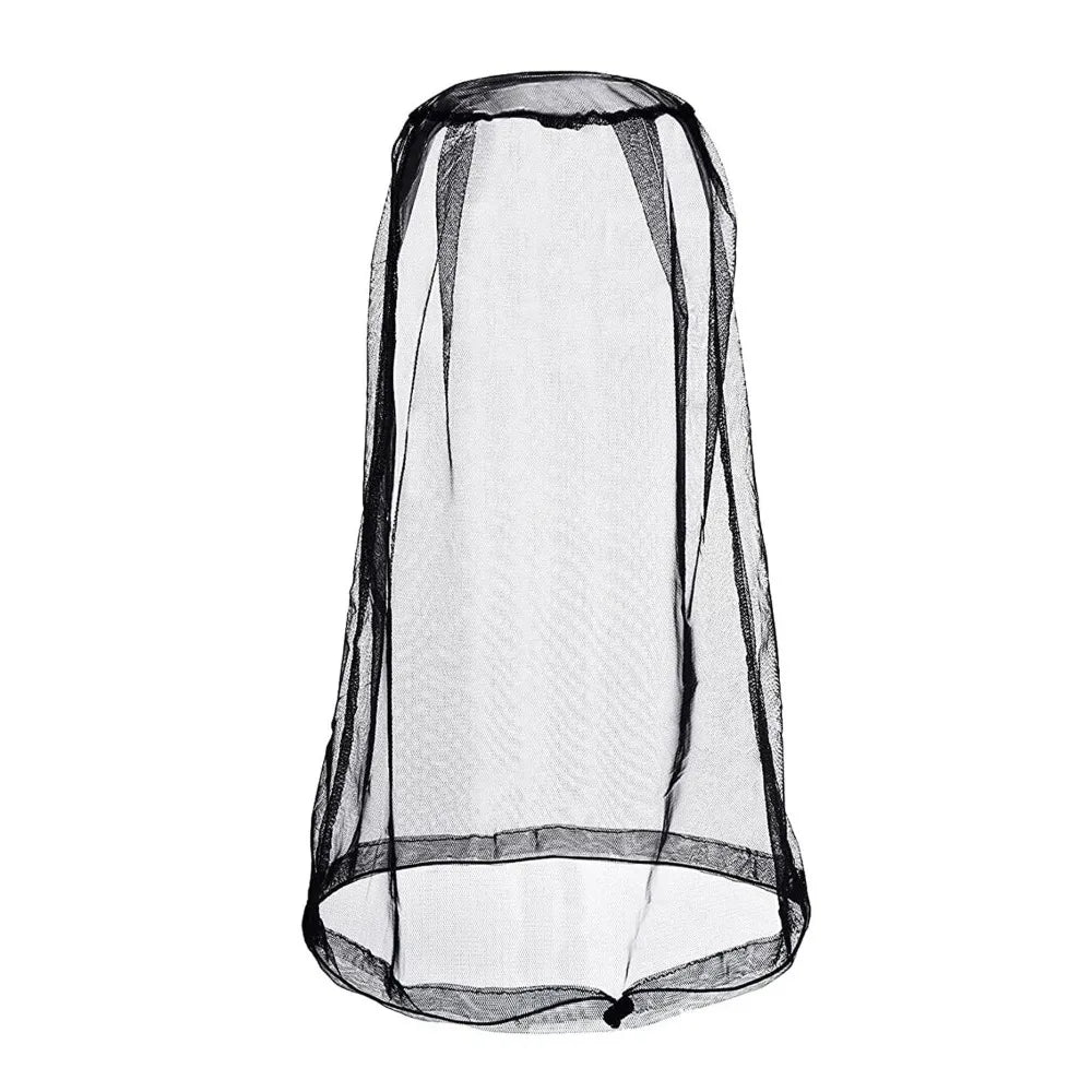 Lightweight Breathable Mesh Mosquito Head Net Anti-Mosquito Insect-Proof Hat Cover for Outdoor Camping Fishing Qme Black 46x46cm