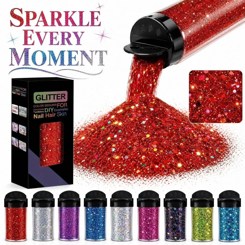 PET Flakes Mixed with Fine Gold Foil Glitter Body Face Eyes Nails DIY Makeup Supplies Halloween Christmas Party Decor Props Qme