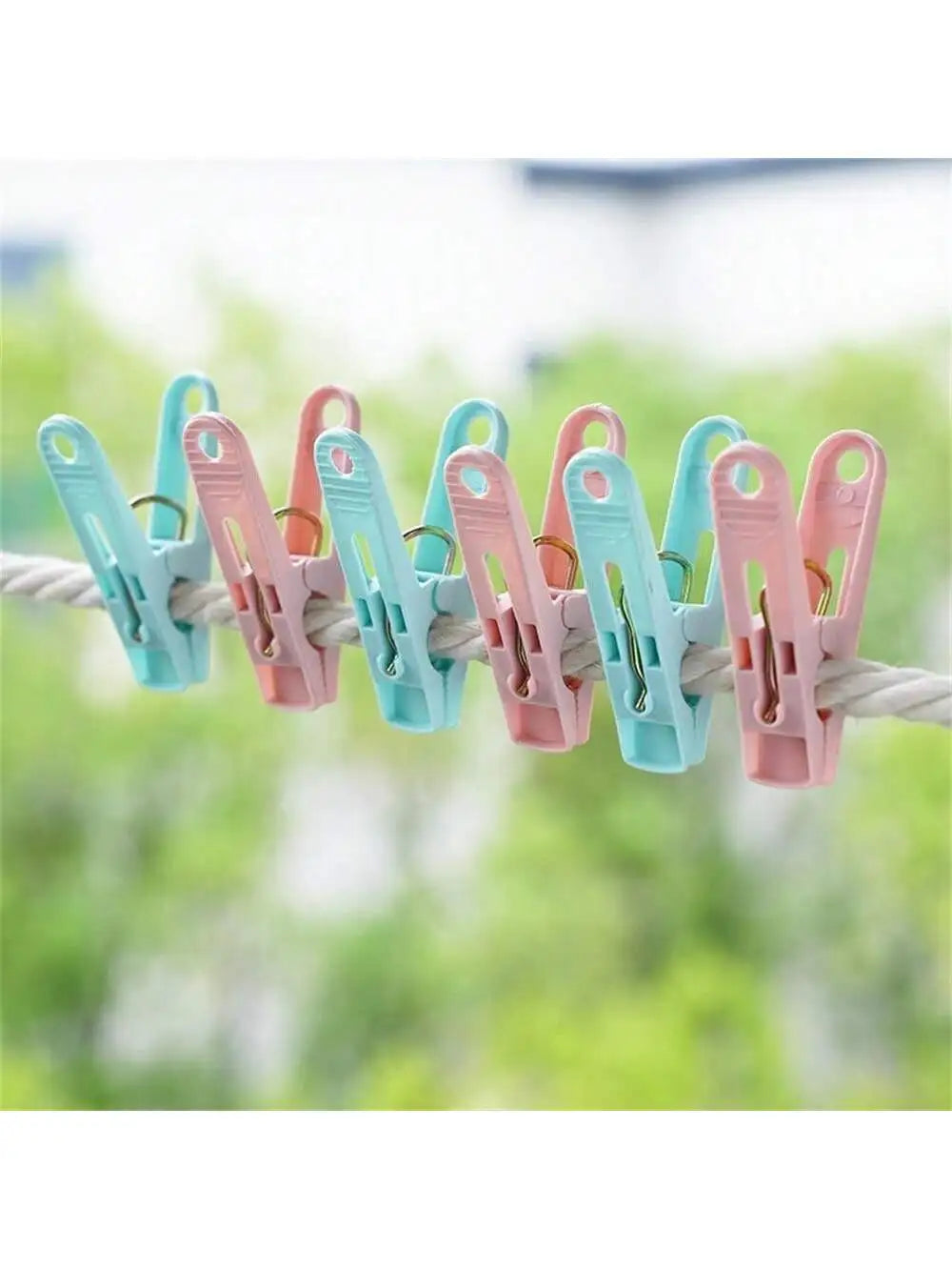 Plastic Clothes Pins Drying Clips Windproof Small Pegs Basket Qme