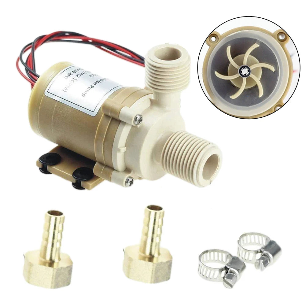 12V DC Solar Brushless Motor Hot Water Pump Solar Water Pump High Temperature Resistant Solar DC Motor Water Circulation Pump Qme