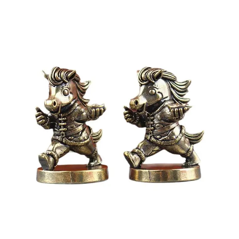 2026 Antique Brass War Horse Desk De Decoration Chinese Year Zodiac Qme