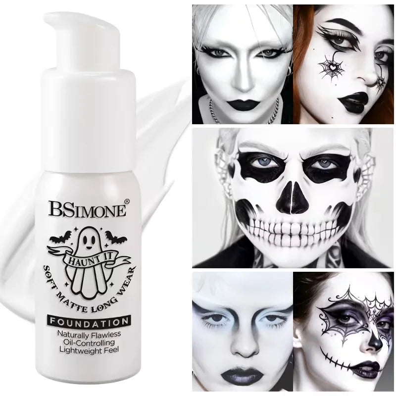 Long-lasting White Foundation Waterproof Sweatproof Halloween Ghost Qme