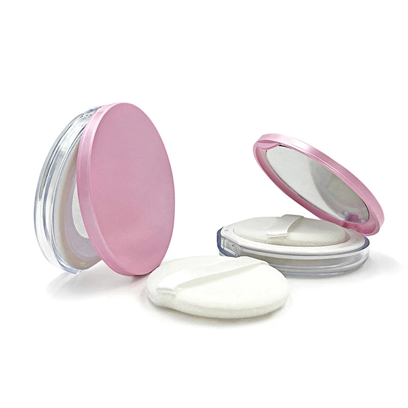 Empty Loose Powder Pot Mirror Jar Travel Makeup Container Cosmetic Qme A