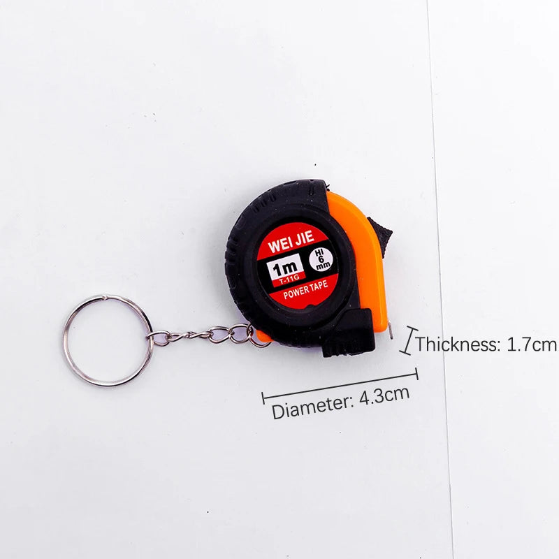 Mini Power Tape Measure Keychain Universal Pull Ruler Metric Tape Measure Retractable 1m Measuring Tape Meter Inch Tailor Tool Qme