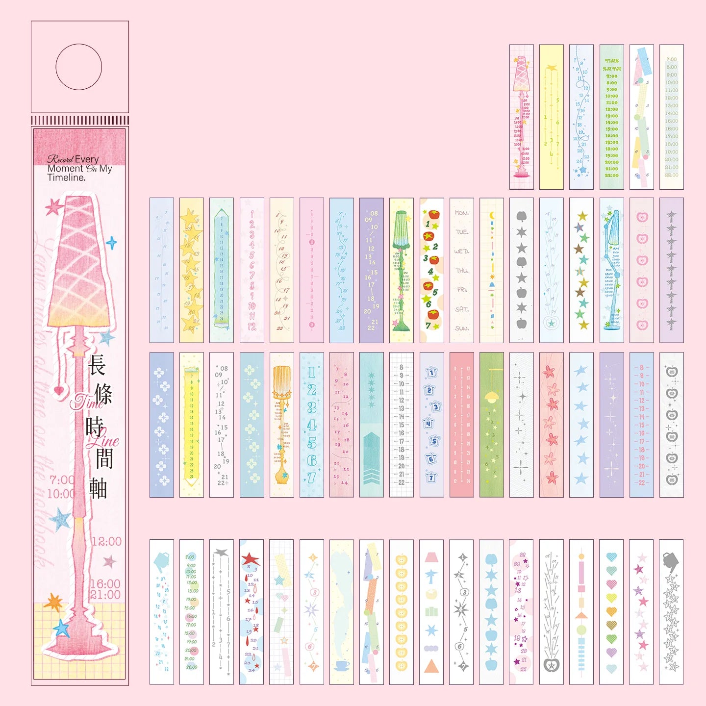 36 Pcs Long Timeline Series Colored Background Paper DIY Diary Decoration Scrapbooking Junk Journal Stationery Supplies Notepad Qme A-36 Pcs