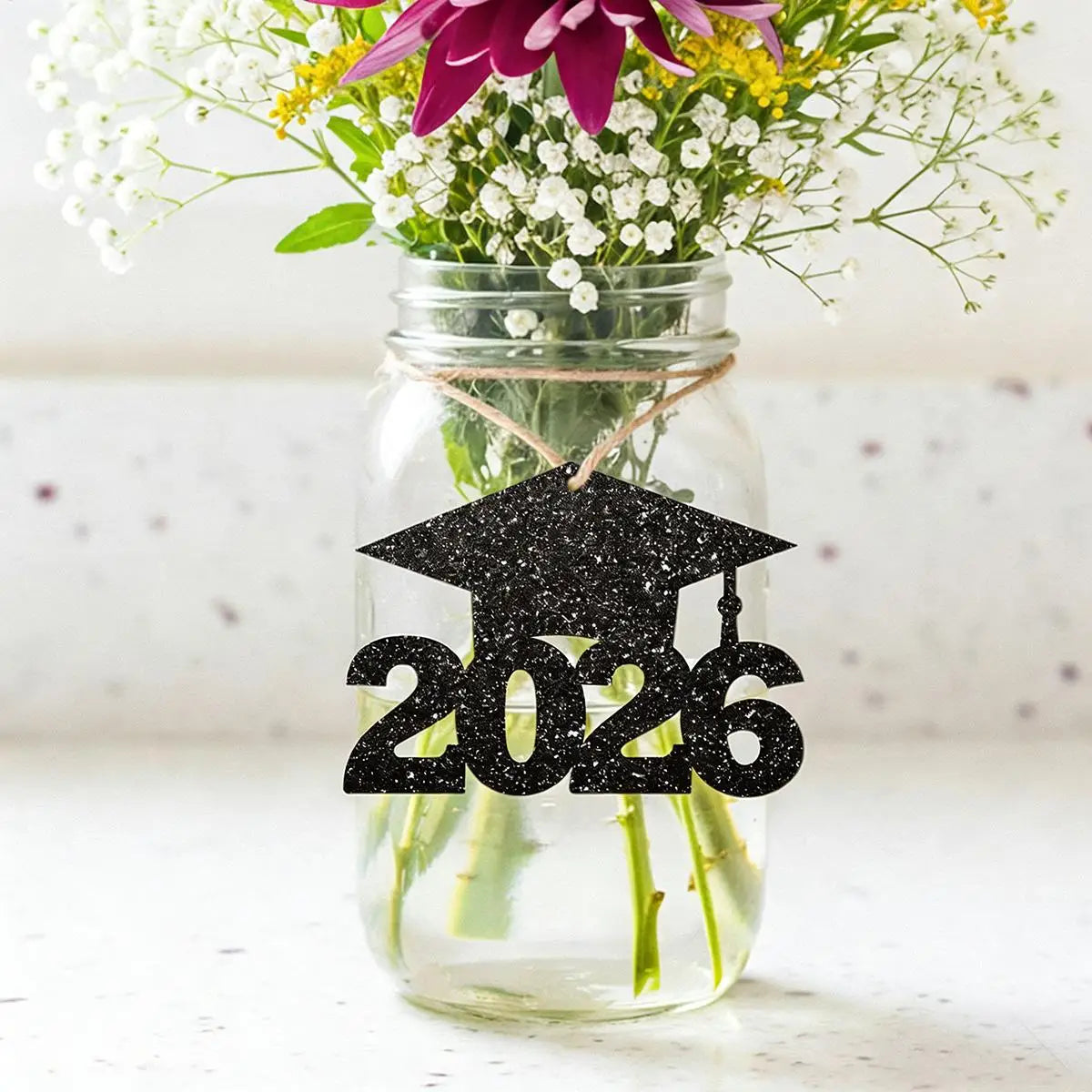 Graduation Hat Tags 24 Glitter Party Tag 2026 Decorations Class Qme
