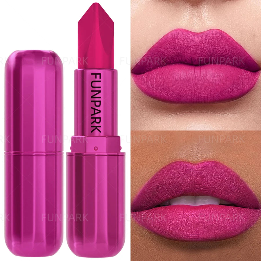 Matte Lipstick Long-lasting Waterproof Classic Sexy Rose Red Pigment Qme 01