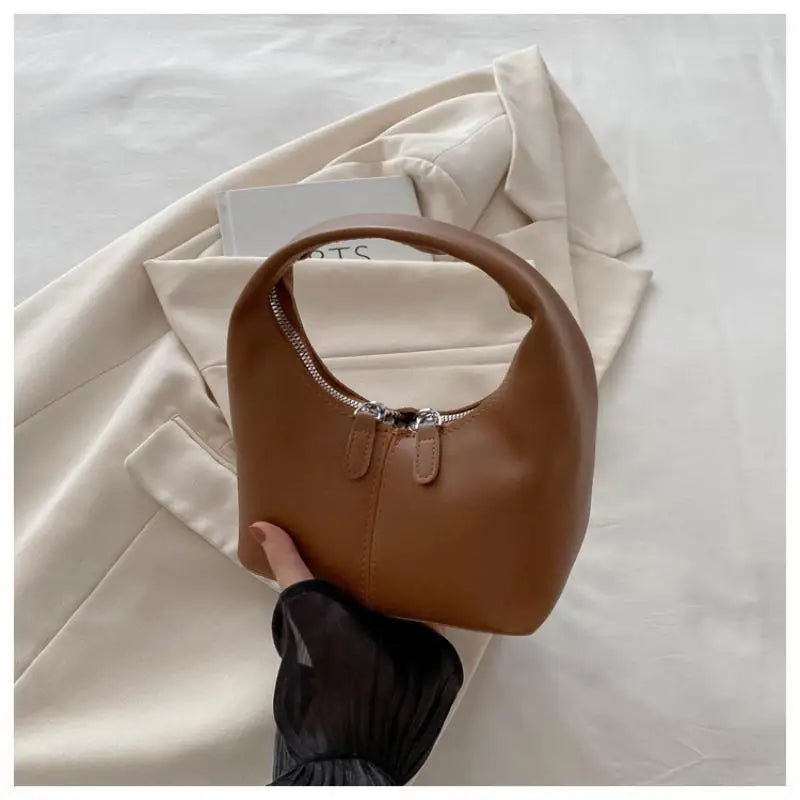 Mini PU Leather Hobo Top Handle Bag With Zipper Closure Multiple Color Choices For Daily Use Shopping Weekend Trips Qme A7