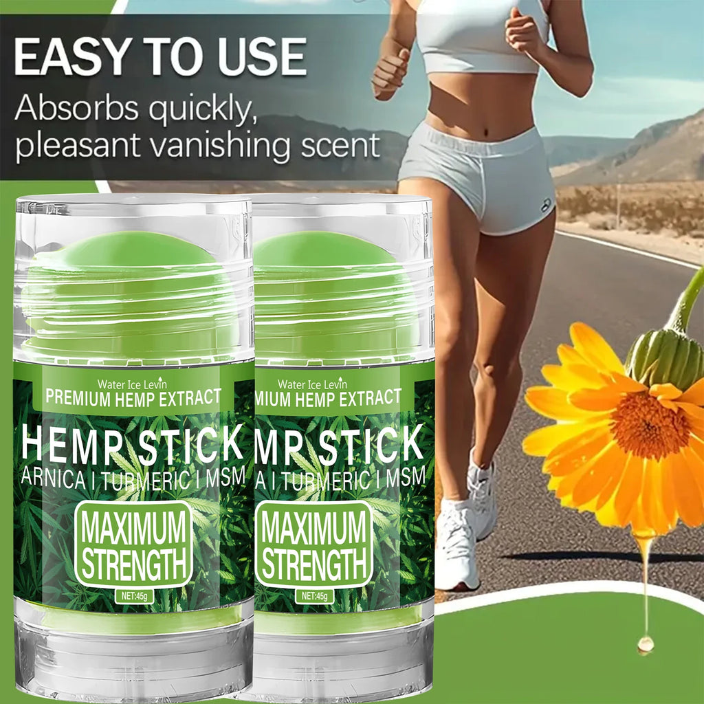 Premium Hemp Stick with Arnica & Turmeric - Maximum Strength Moisturizing Stick for Skin & Joint Care Qme