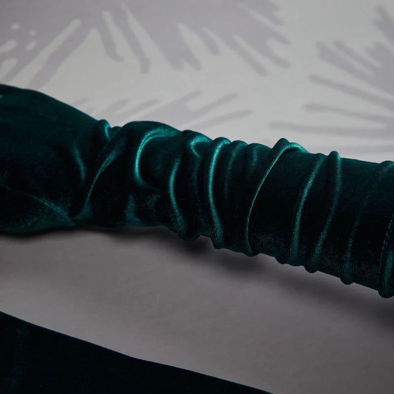 Women Velvet Long Autumn Winter Warm Black Evening Dress Etiquette Gloves Retro Style Banquet Accessories Elasticity Mittens Qme