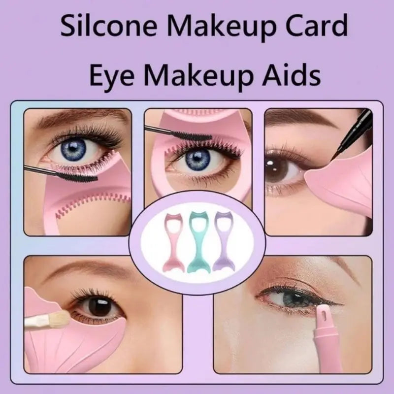Winged Eyeliner Stencil Mascara Shield Applicator Resusable Silicone Qme
