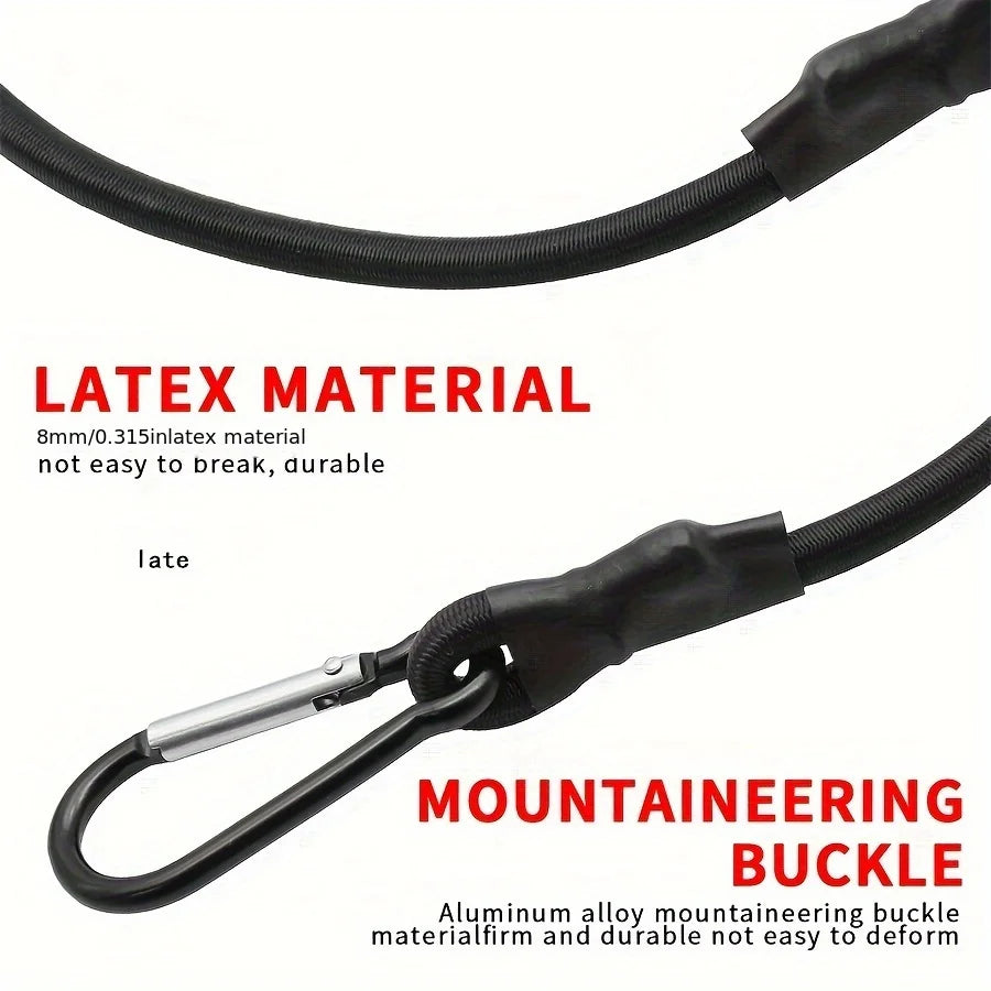 Elastic Ropes with Hooks 30/60/90/120/150cm Stretch Elastic Ropes 8mm Bungee Cords with Hooks Lightweight Bikes Tie Car Luggage Qme
