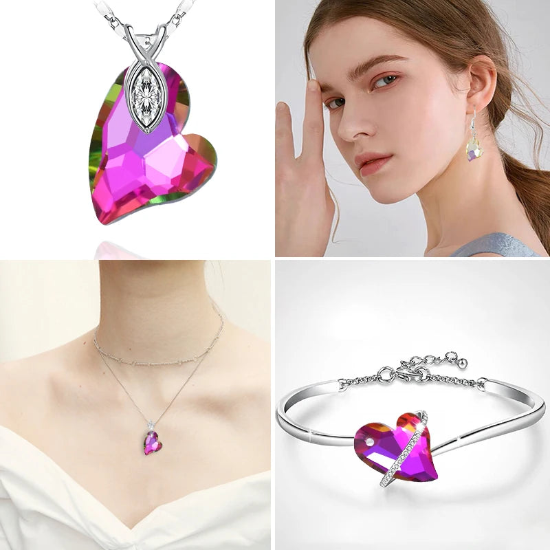 17mm Austria 6261 Devoted 2 U Heart Pendant Loose Rhinestone Charms Beads for Jewelry Making Bracelet Necklace Earrings DIY Qme