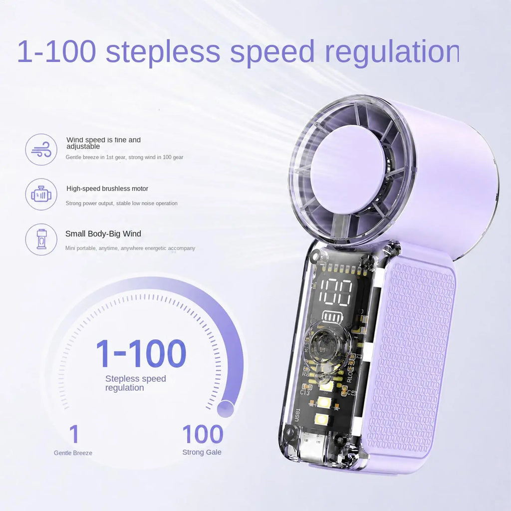 Fan Portable Rechargeable Portable Personal Cooling Gadget 100 Speed Settings Handheld Fan for Home Office Bedroom Desk Indoor Qme