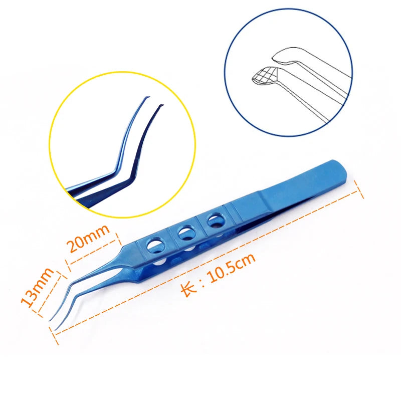 Utrata Capsulorhexis Forceps Tweezers Titanium Curved Angled Qme