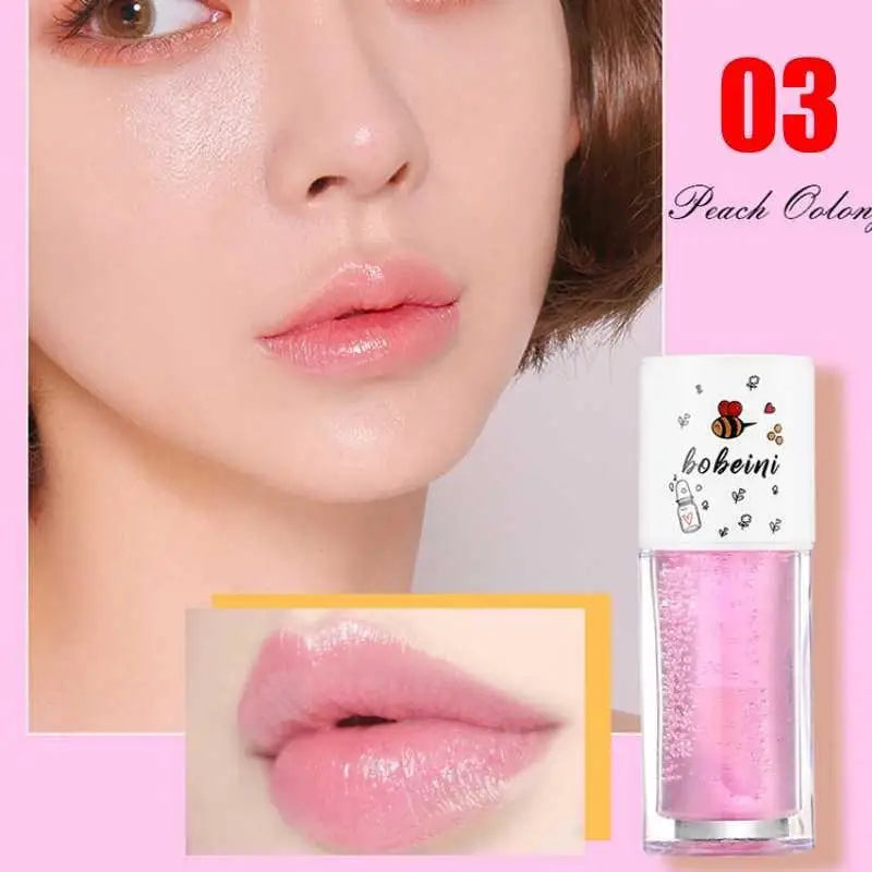 Honey Lip Oil Water Light Transparent Glass Moisturizing Lips Student Qme 03White Peach Oolong
