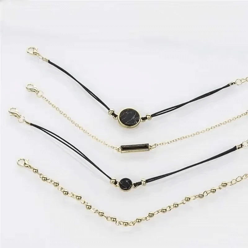 5pcs/set Women Ladies Watches, Starry Sky Magnet Buckle Dial Rhinestone Mesh Straps Bracelet Wristwatch + Marble Bracelet Qme
