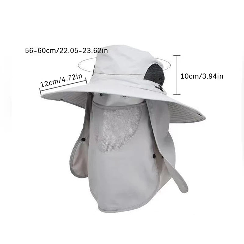 Fishing Hat Sun Shading Large Eaves Mountain Climbing Mask Breathable Qme