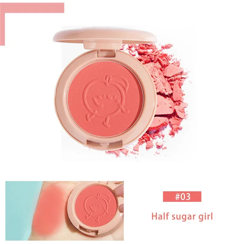 New 6 Colors Blush Makeup Palette Mineral Powder Red Rouge Lasting Natural Cream Cheek Tint Orange Peach Pink Blush Cosmetic Qme 03