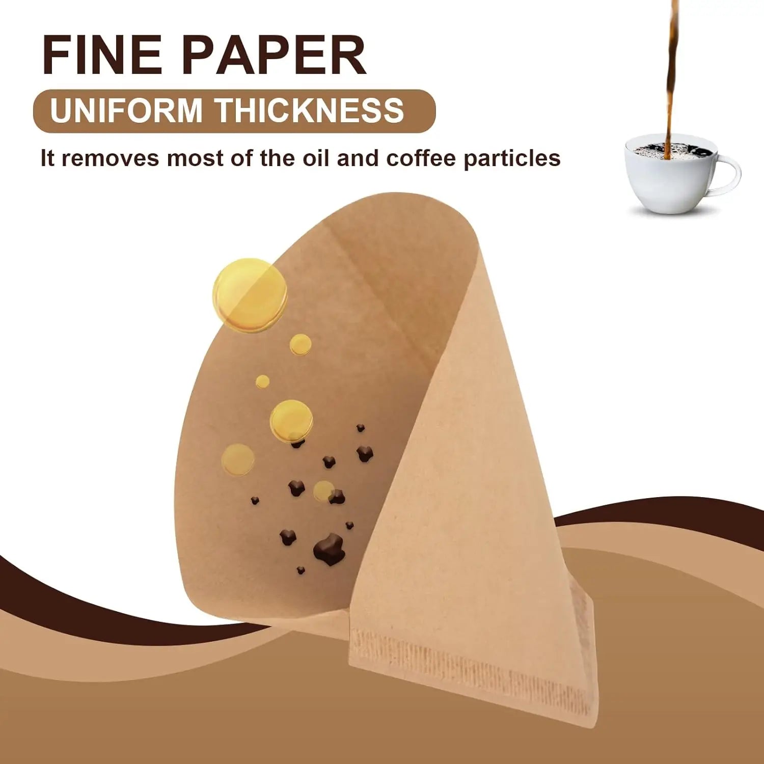 4 Cone Coffee Filters 8-12 Cup Disposable Filter Pour Over Drip Maker Qme