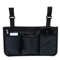 Wheelchair Armrest Storage Bag Waterproof Side Organizer Universal Qme black
