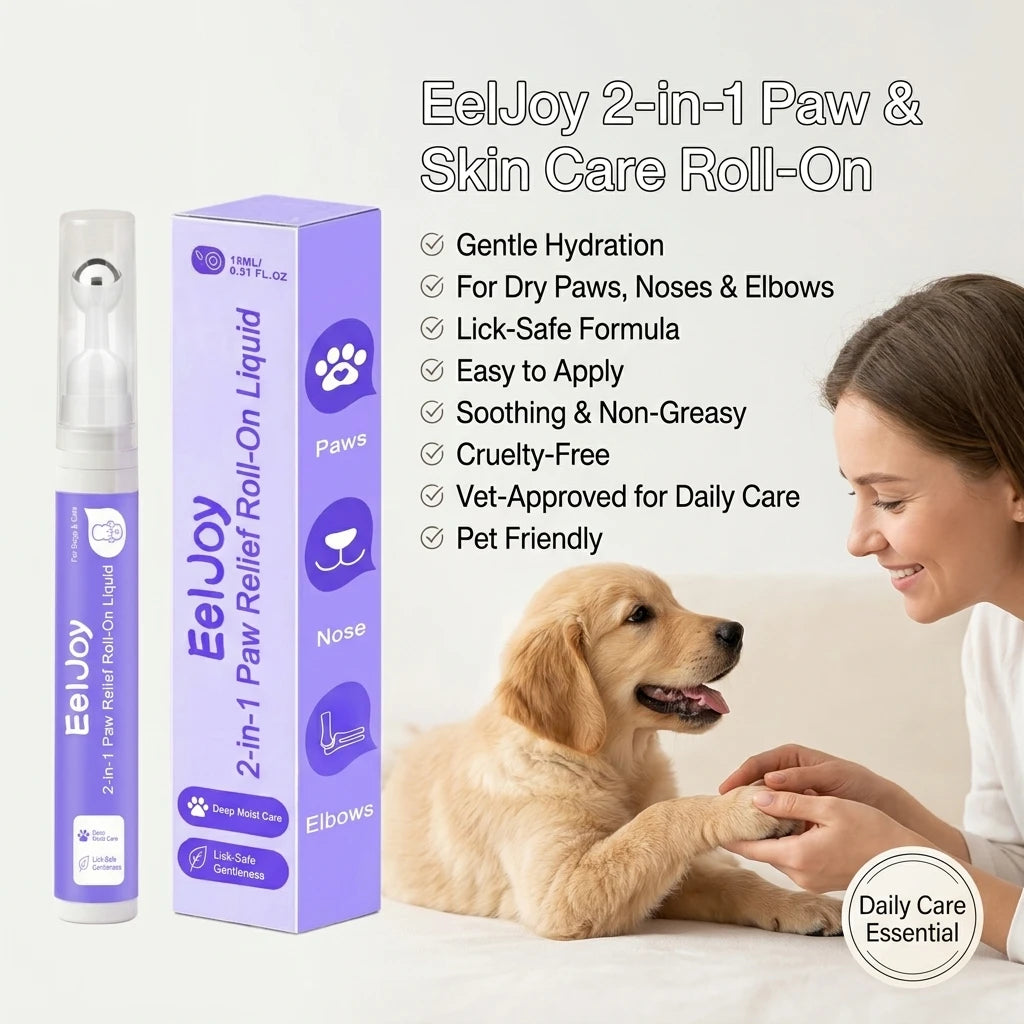 Pet Paw Care Oil Moisturizing Soothing Skin Repair Dry Paws Noses Prevent Cracking 2‑in‑1 Pet Paw & Nose Relief Roll‑on Liquid Qme