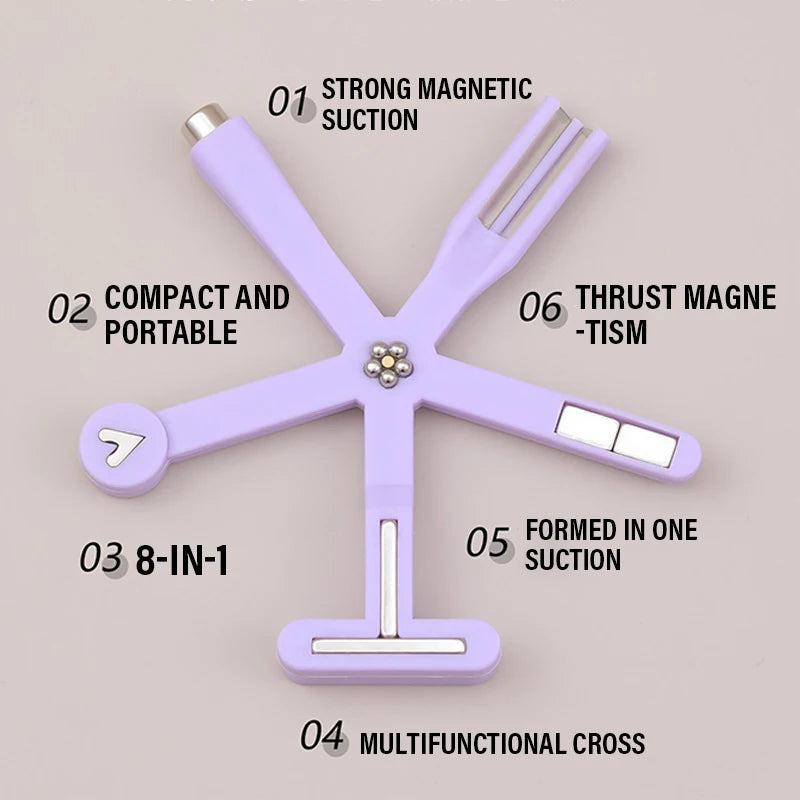 Multi-Functional Starfish Nail Magnet 8-in-1 Nail Art Tool Strong Magnetic Force Stick Anti-Fall Silicone Cover Cat Eye Manicure Qme