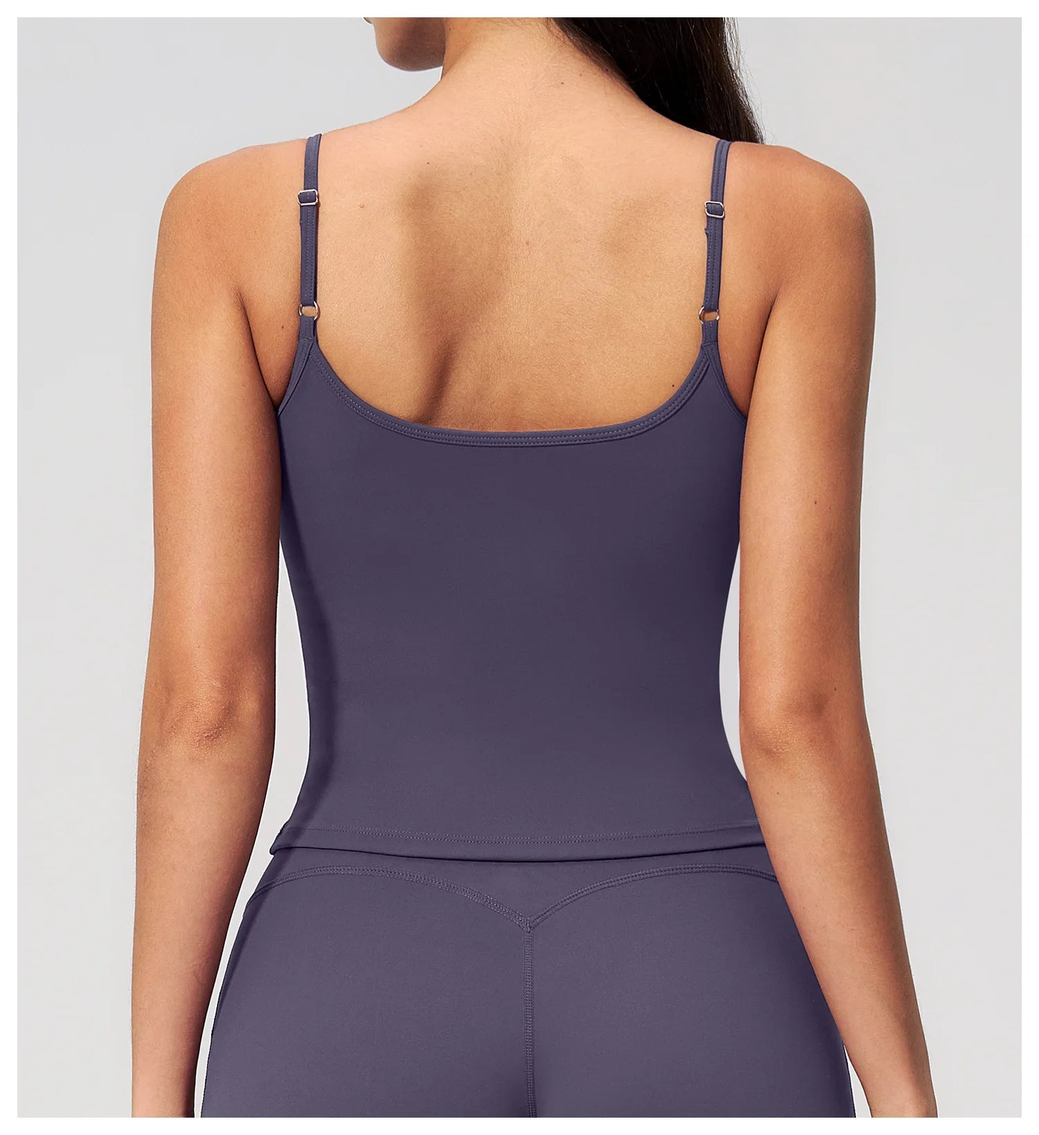 A NCLAGEN GYM Tank Top With Built-In Bra Women's Yoga Clothing Running Square Neck Fitness Vest Beautiful Back Sports Workout Qme