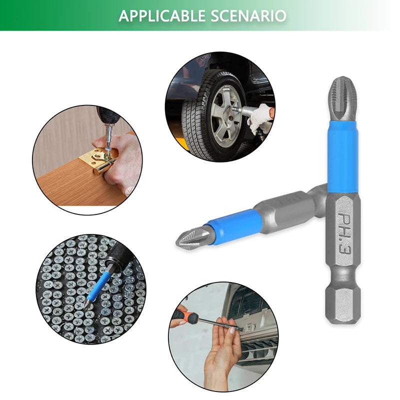 Bits Alloy Steel Impact Anti Non-slip Magnetic Cross Tip PH1 PH2 PH3 Qme